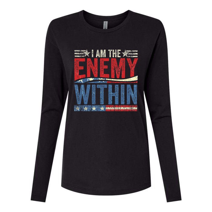 I Am The Enemy Within Pun Womens Cotton Relaxed Long Sleeve T-Shirt