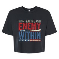 I Am The Enemy Within Pun Bella+Canvas Jersey Crop Tee