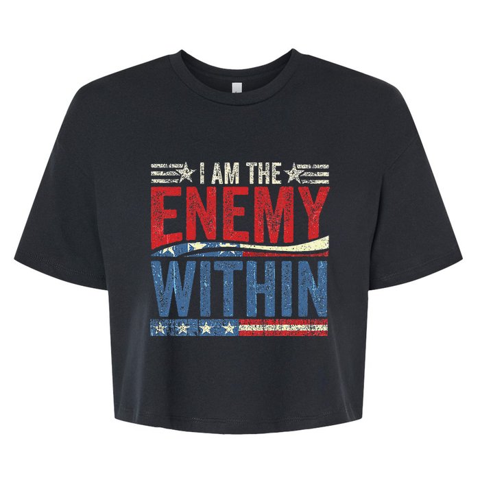 I Am The Enemy Within Pun Bella+Canvas Jersey Crop Tee