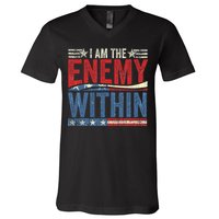 I Am The Enemy Within Pun V-Neck T-Shirt