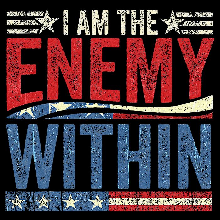 I Am The Enemy Within Pun V-Neck T-Shirt