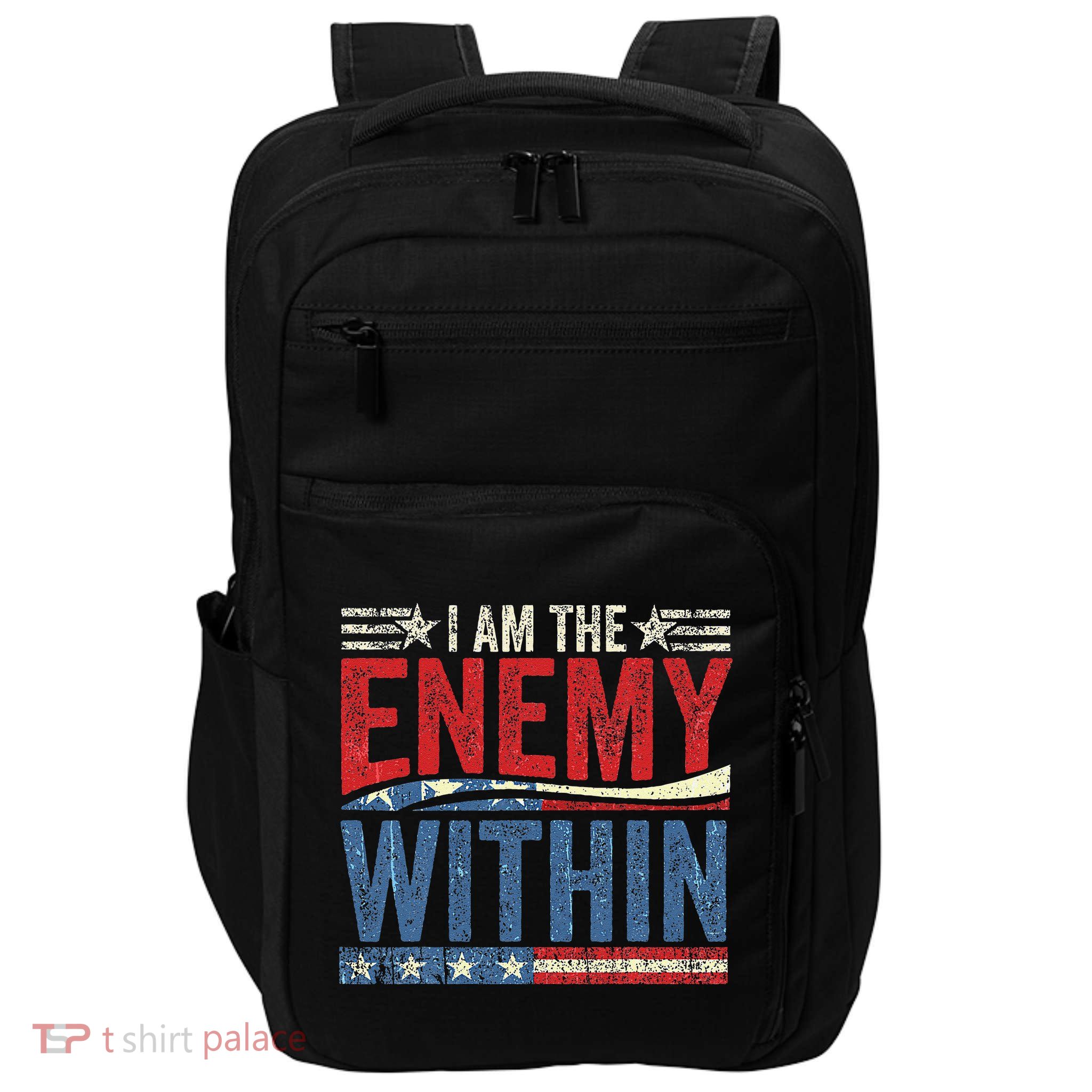 I Am The Enemy Within Pun Impact Tech Backpack
