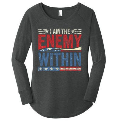 I Am The Enemy Within Pun Women's Perfect Tri Tunic Long Sleeve Shirt