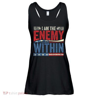 I Am The Enemy Within Pun Ladies Essential Flowy Tank