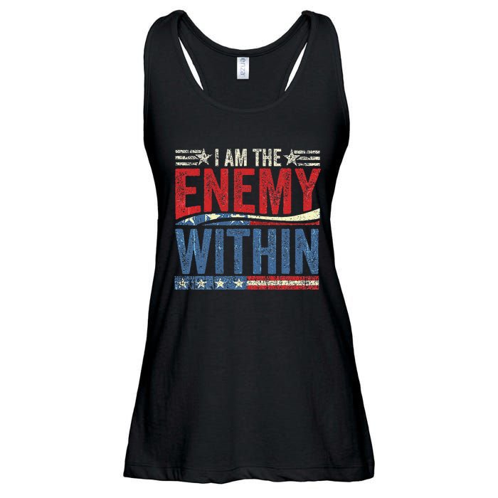 I Am The Enemy Within Pun Ladies Essential Flowy Tank