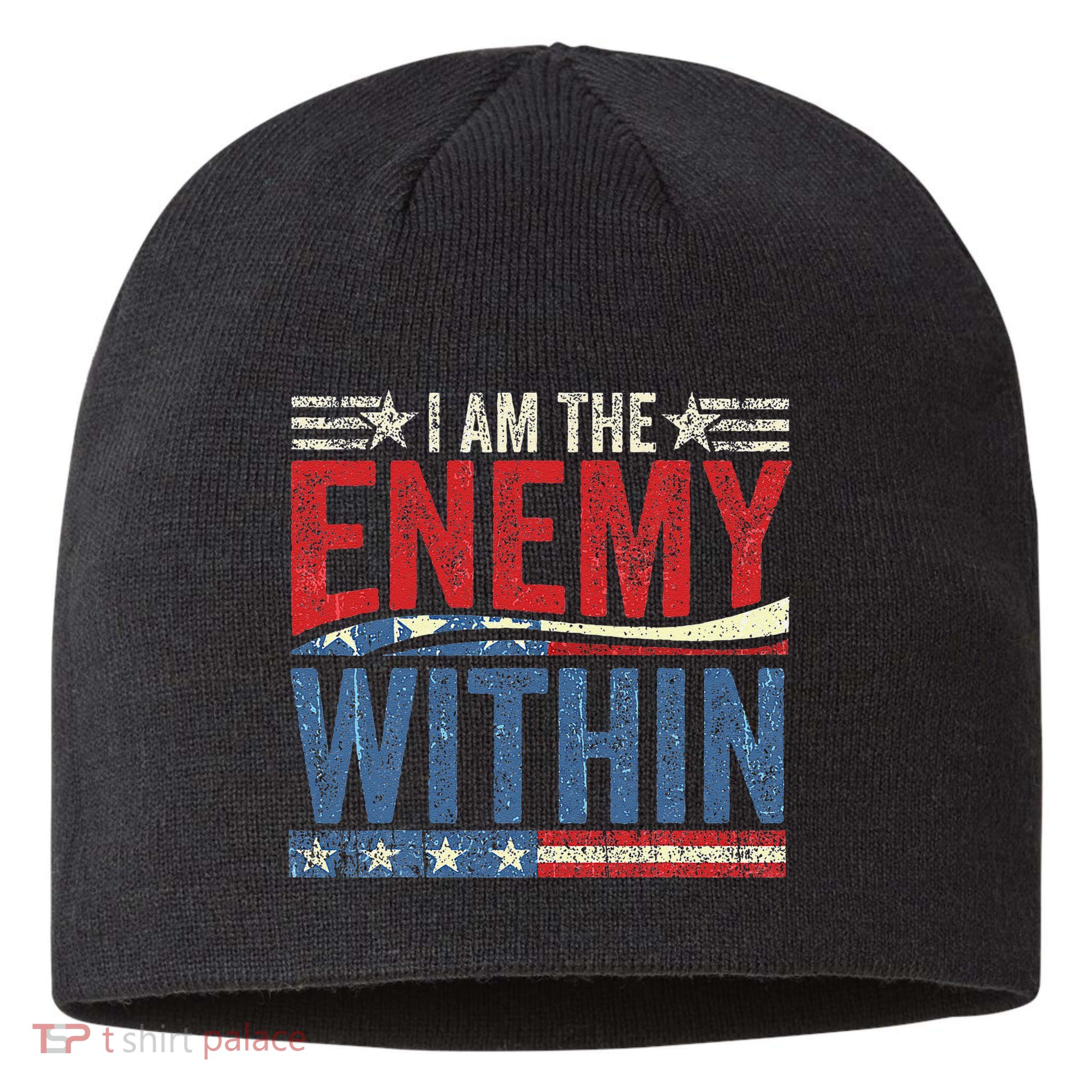 I Am The Enemy Within Pun Sustainable Beanie