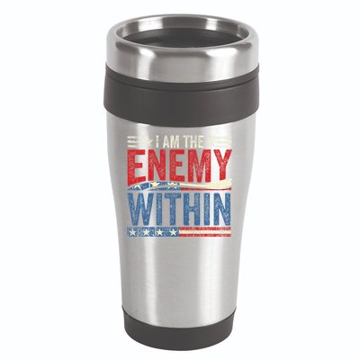 I Am The Enemy Within Pun 16oz Travel Tumbler