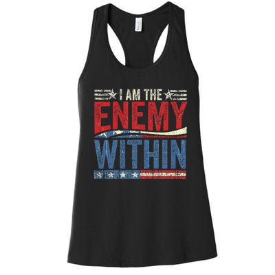 I Am The Enemy Within Pun Women's Racerback Tank