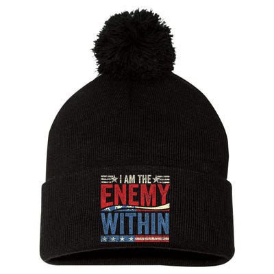 I Am The Enemy Within Pun Pom Pom 12in Knit Beanie