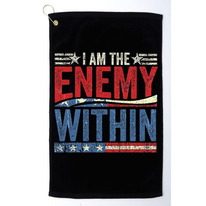 I Am The Enemy Within Pun Golf Towel