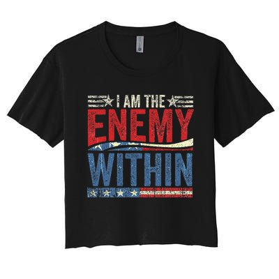 I Am The Enemy Within Pun Women's Crop Top Tee