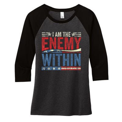 I Am The Enemy Within Pun Women's Tri-Blend 3/4-Sleeve Raglan Shirt