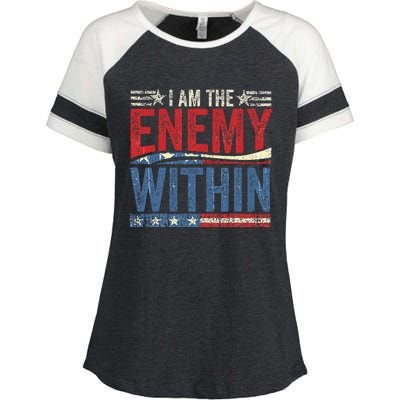 I Am The Enemy Within Pun Enza Ladies Jersey Colorblock Tee