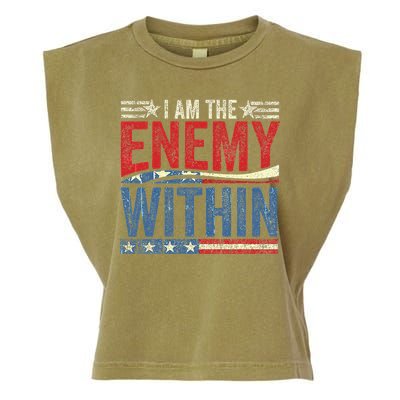 I Am The Enemy Within Pun Garment-Dyed Women's Muscle Tee