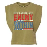 I Am The Enemy Within Pun Garment-Dyed Women's Muscle Tee