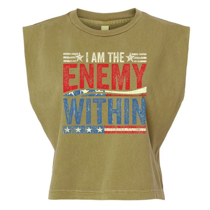 I Am The Enemy Within Pun Garment-Dyed Women's Muscle Tee