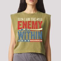 I Am The Enemy Within Pun Garment-Dyed Women's Muscle Tee