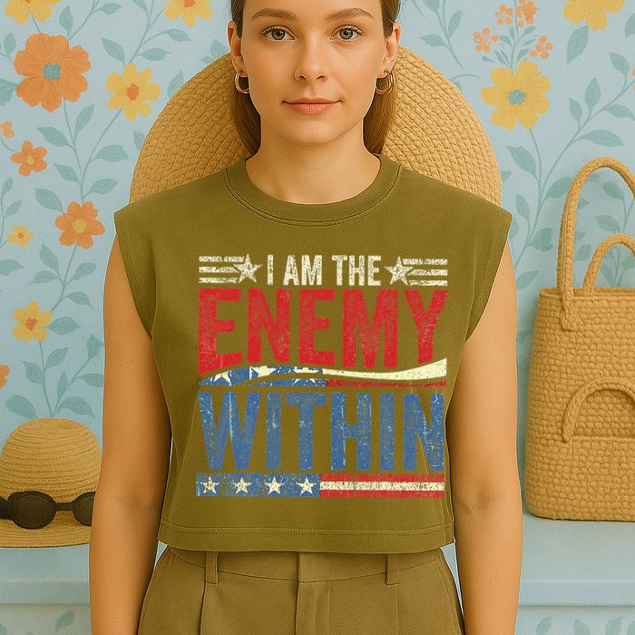 I Am The Enemy Within Pun Garment-Dyed Women's Muscle Tee