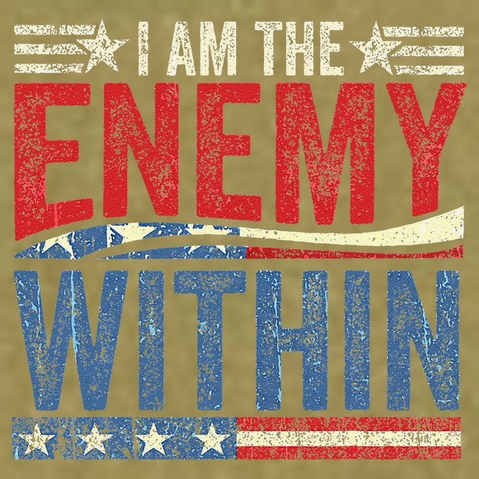 I Am The Enemy Within Pun Garment-Dyed Women's Muscle Tee