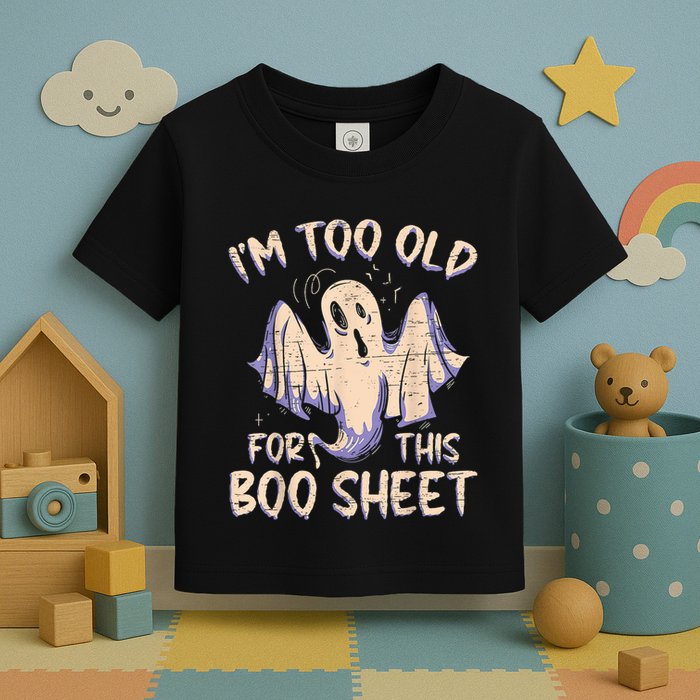 I Am Too Old For This Boo Sheet Funny Happy Halloween Toddler T-Shirt
