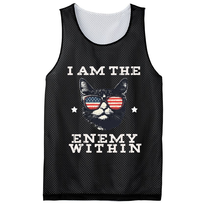 I Am The Enemy Within American Cat Mesh Reversible Basketball Jersey Tank