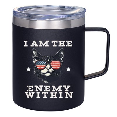 I Am The Enemy Within American Cat 12oz Stainless Steel Coffee Mug