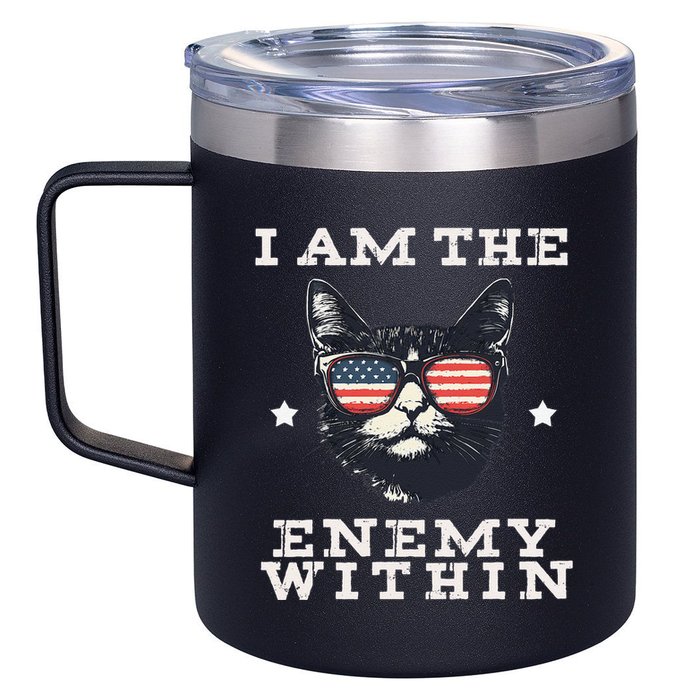 I Am The Enemy Within American Cat 12oz Stainless Steel Coffee Mug