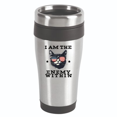 I Am The Enemy Within American Cat 16oz Travel Tumbler
