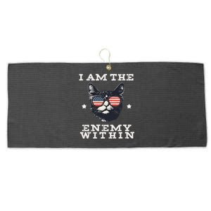 I Am The Enemy Within American Cat Large Microfiber Waffle Golf Towel