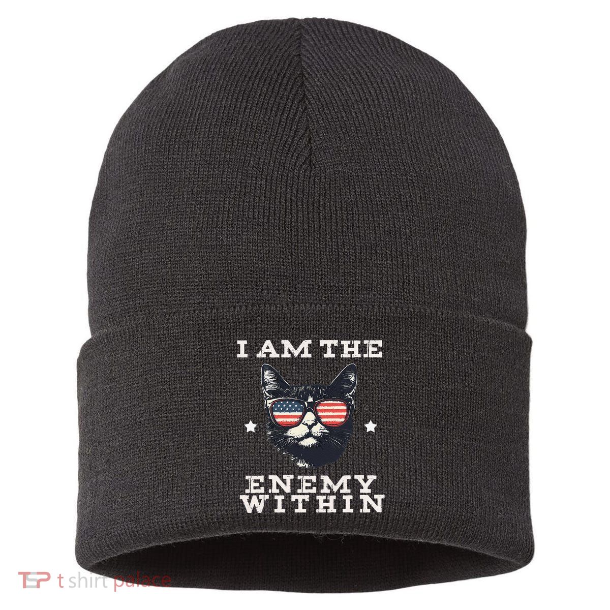 I Am The Enemy Within American Cat Sustainable Knit Beanie