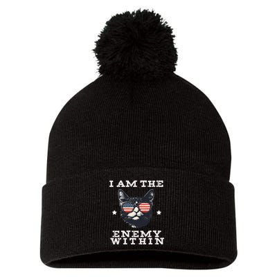 I Am The Enemy Within American Cat Pom Pom 12in Knit Beanie