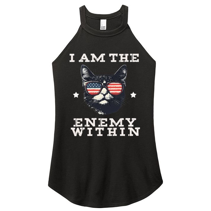 I Am The Enemy Within American Cat Women's Perfect Tri Rocker Tank