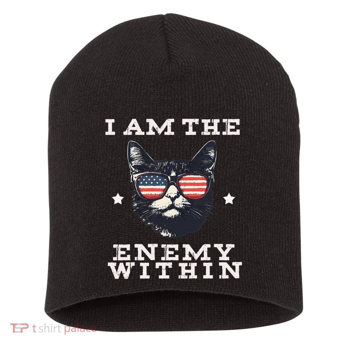 I Am The Enemy Within American Cat Short Acrylic Beanie