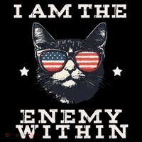 I Am The Enemy Within American Cat Short Acrylic Beanie