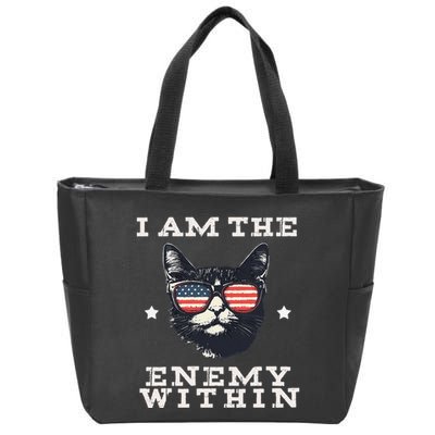 I Am The Enemy Within American Cat Zip Tote Bag