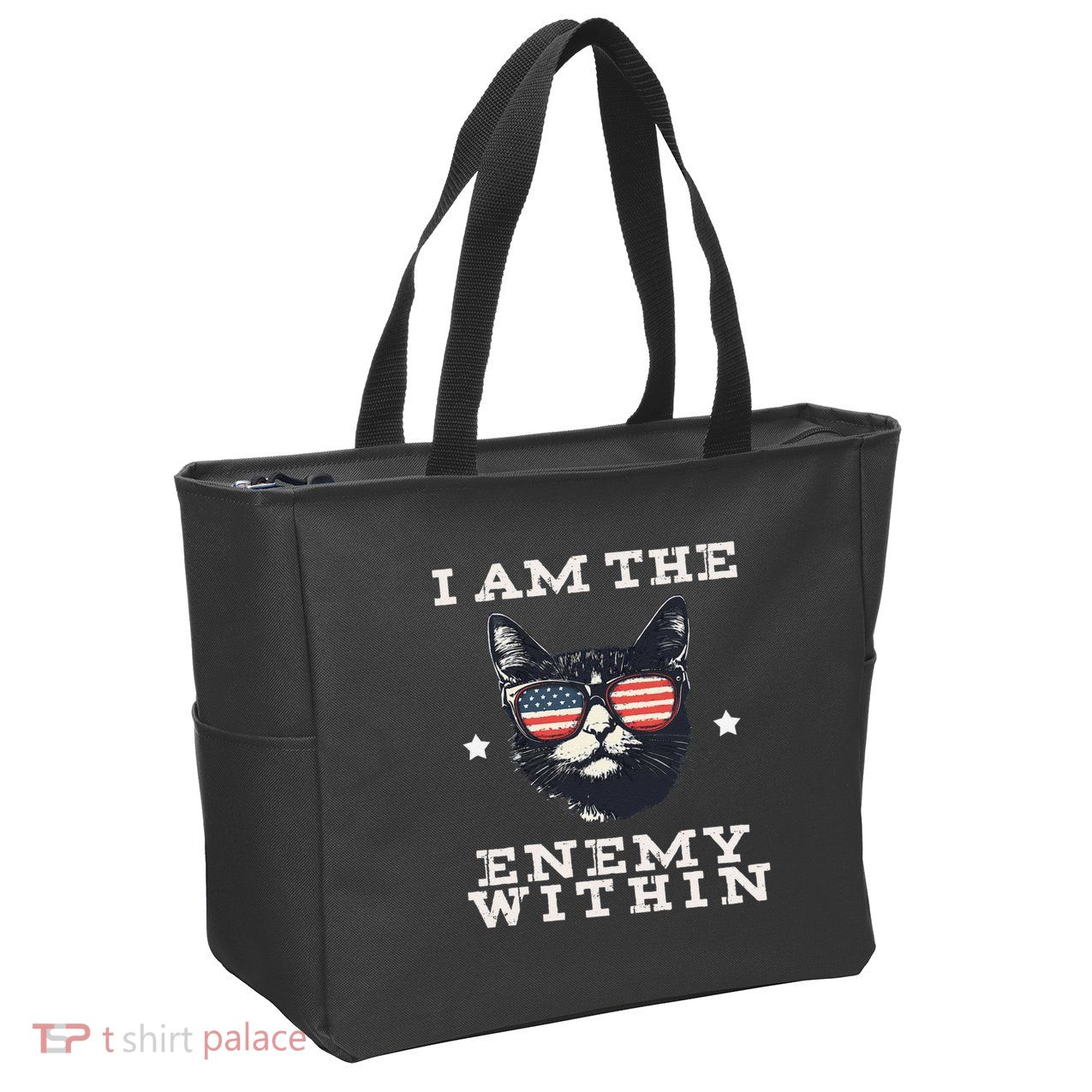 I Am The Enemy Within American Cat Zip Tote Bag