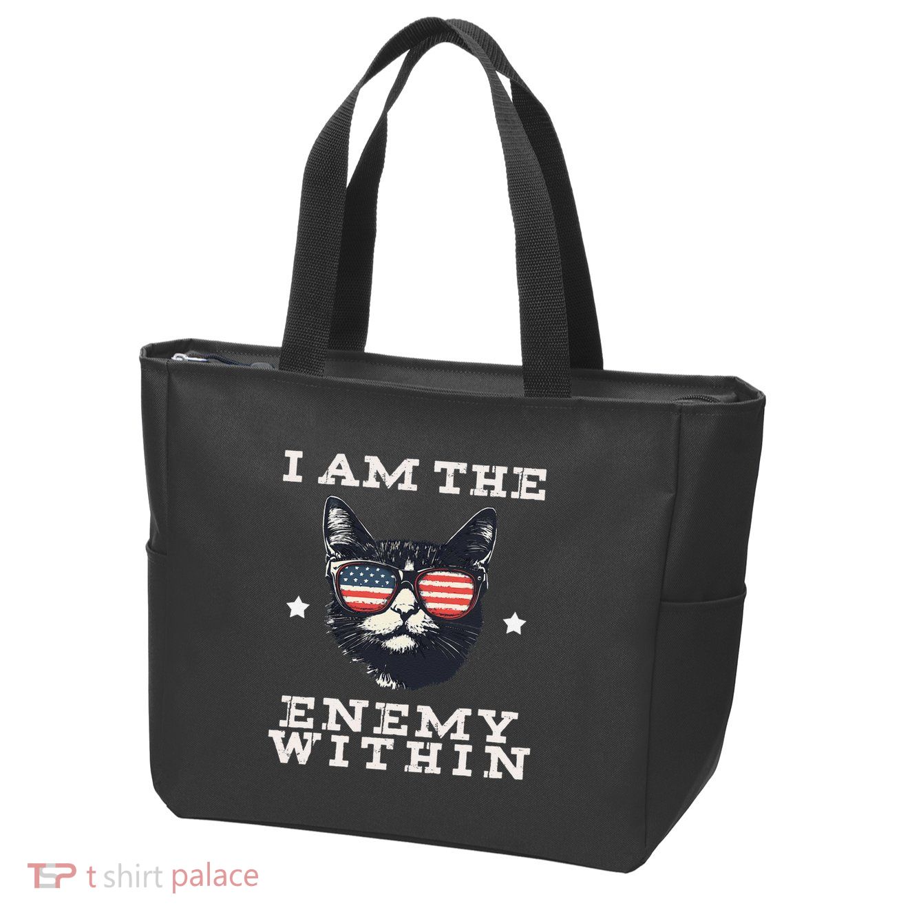 I Am The Enemy Within American Cat Zip Tote Bag