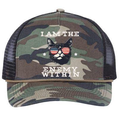 I Am The Enemy Within American Cat Retro Rope Trucker Hat Cap