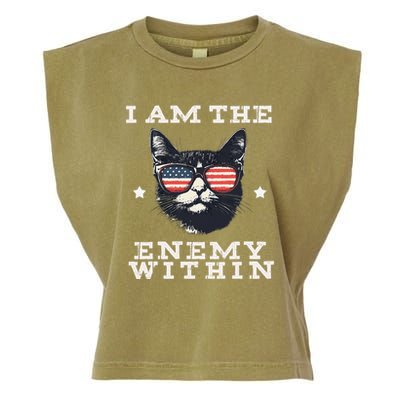 I Am The Enemy Within American Cat Garment-Dyed Women's Muscle Tee