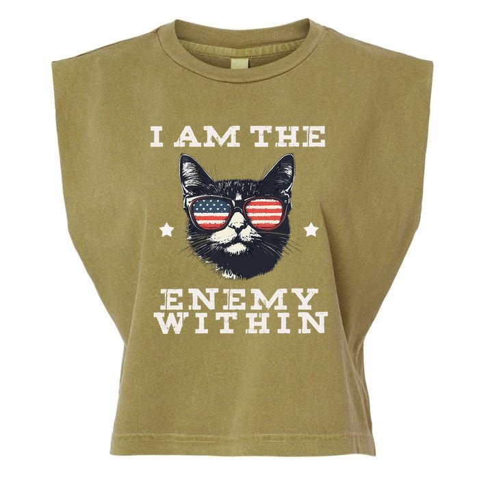 I Am The Enemy Within American Cat Garment-Dyed Women's Muscle Tee