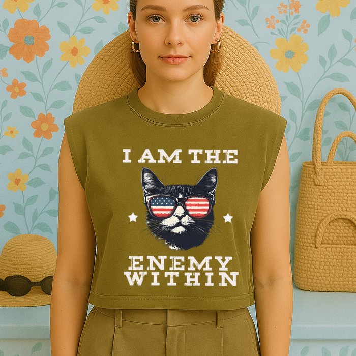 I Am The Enemy Within American Cat Garment-Dyed Women's Muscle Tee