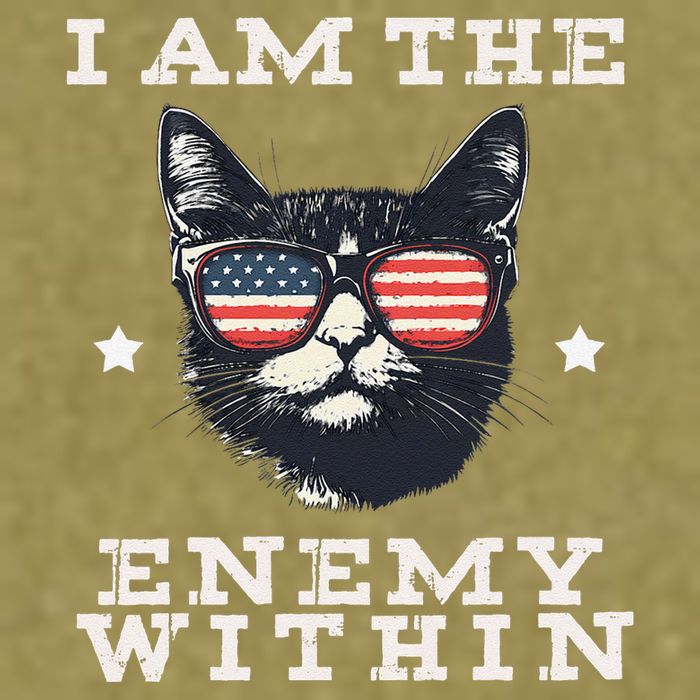 I Am The Enemy Within American Cat Garment-Dyed Women's Muscle Tee