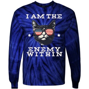 I Am The Enemy Within American Cat Tie-Dye Long Sleeve Shirt