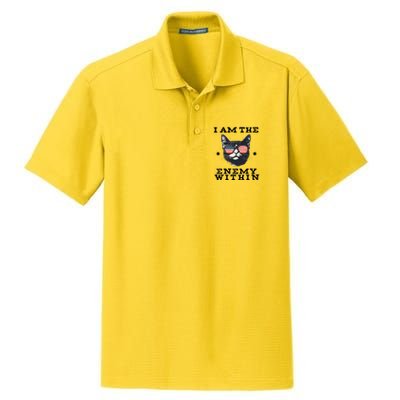 I Am The Enemy Within American Cat Dry Zone Grid Polo