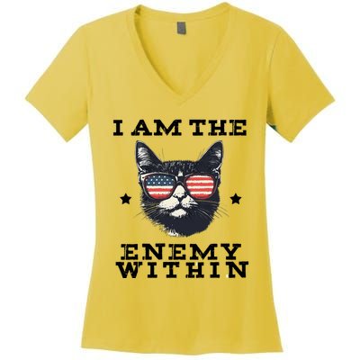 I Am The Enemy Within American Cat Women's V-Neck T-Shirt