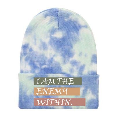 I Am The Enemy Within Tie Dye 12in Knit Beanie