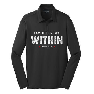 I Am The Enemy Within Silk Touch Performance Long Sleeve Polo