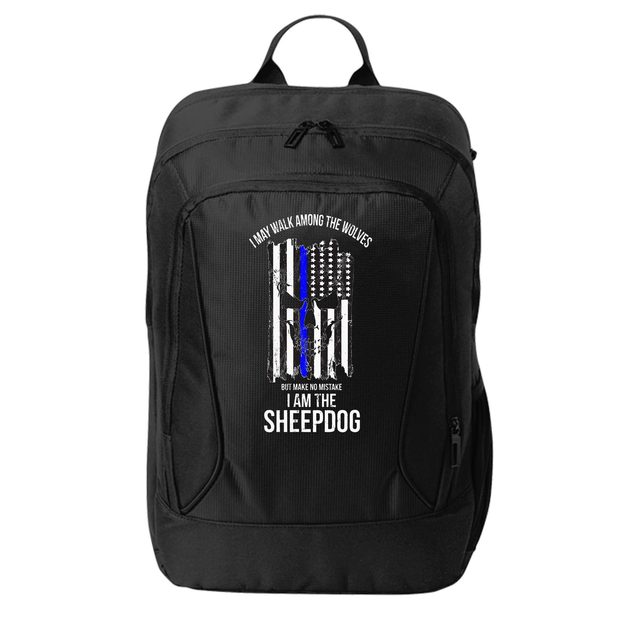 I Am The Sheepdog I Walk Among The Wolves Police City Backpack