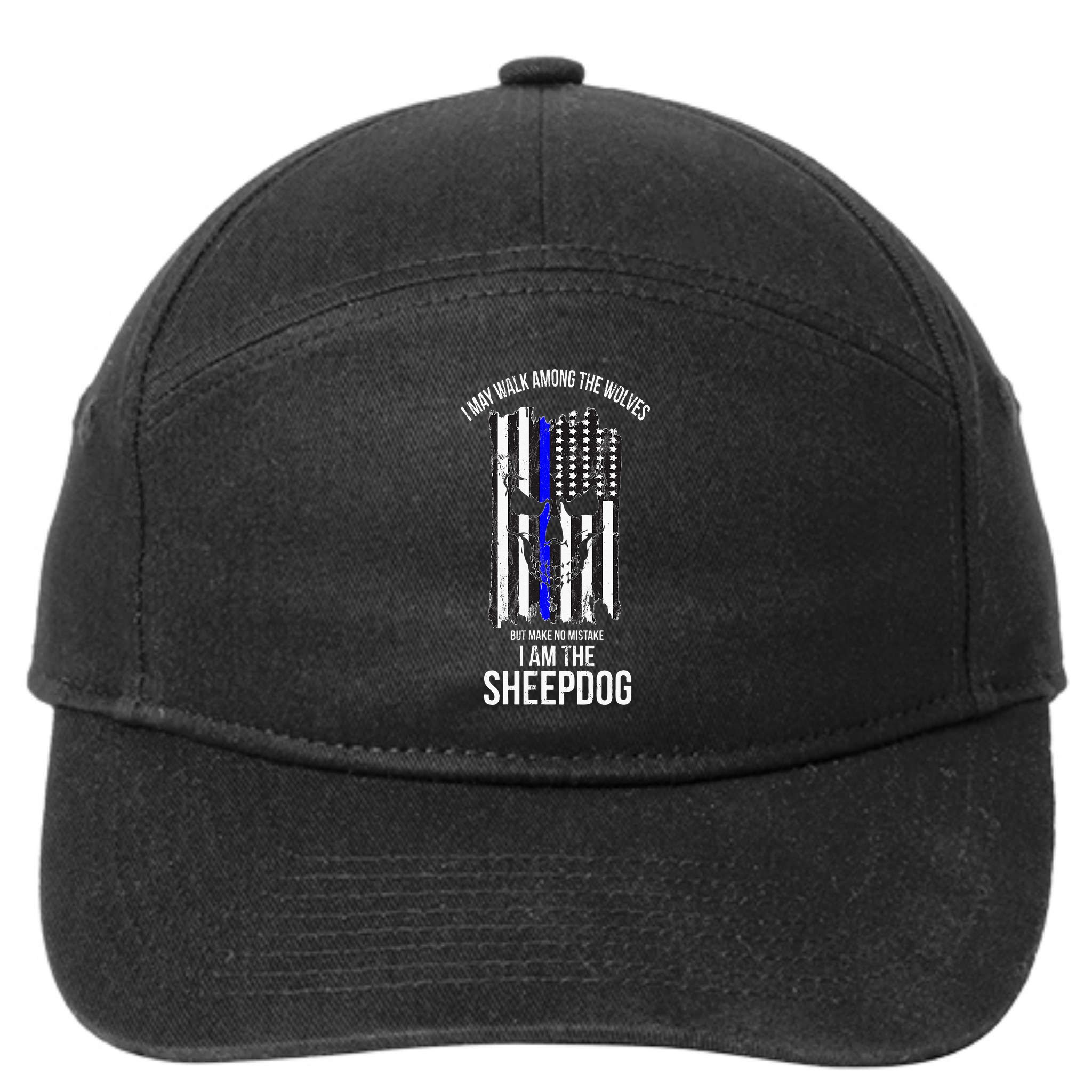 I Am The Sheepdog I Walk Among The Wolves Police 7-Panel Snapback Hat