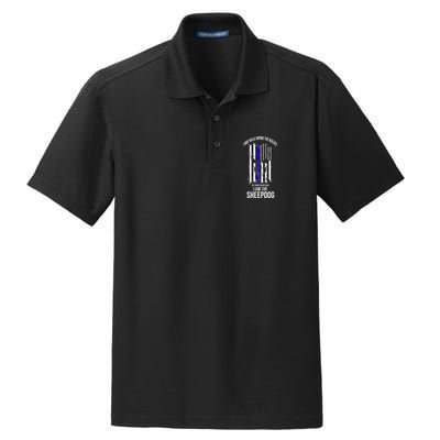 I Am The Sheepdog I Walk Among The Wolves Police Dry Zone Grid Polo